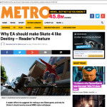 Article about Skate 4 on Metro.co.uk
