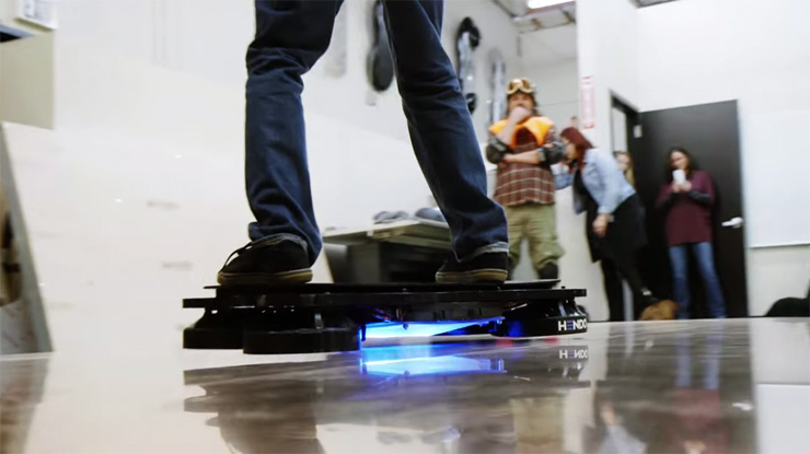Tony Hawk is riding a Hover Board